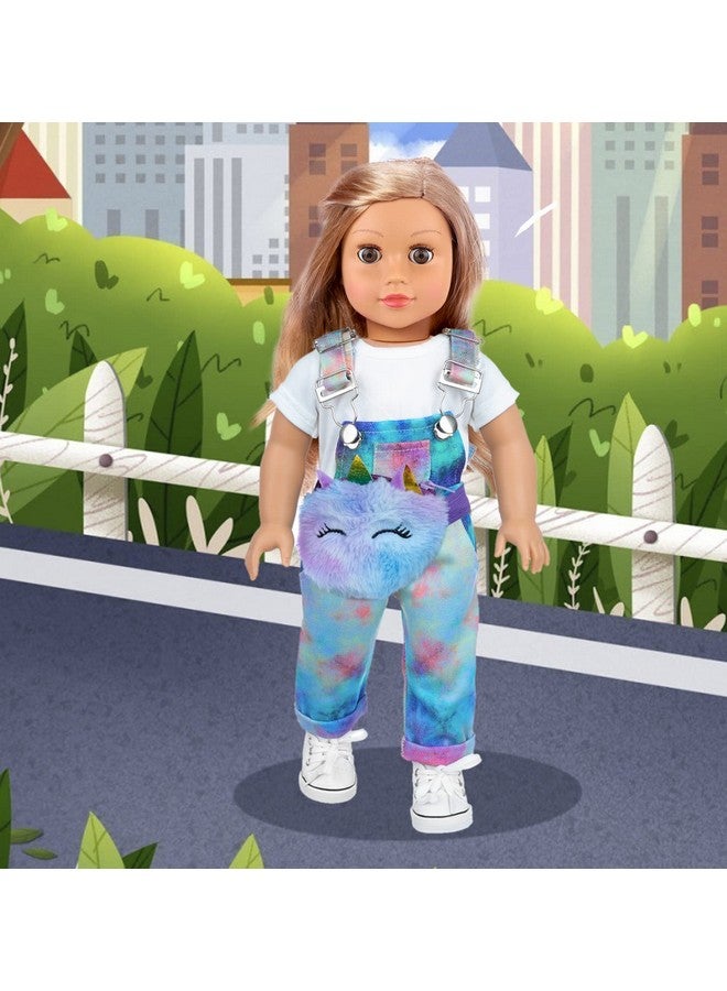 ZITA ELEMENT 7 Pcs American 18 Inch Doll Clothes and Accessories - 18 Inch Doll Clothes Set with Doll Backpack,Waist Bag,Cell Phone,Tablet Phone,Camera (No Doll) - Image 4