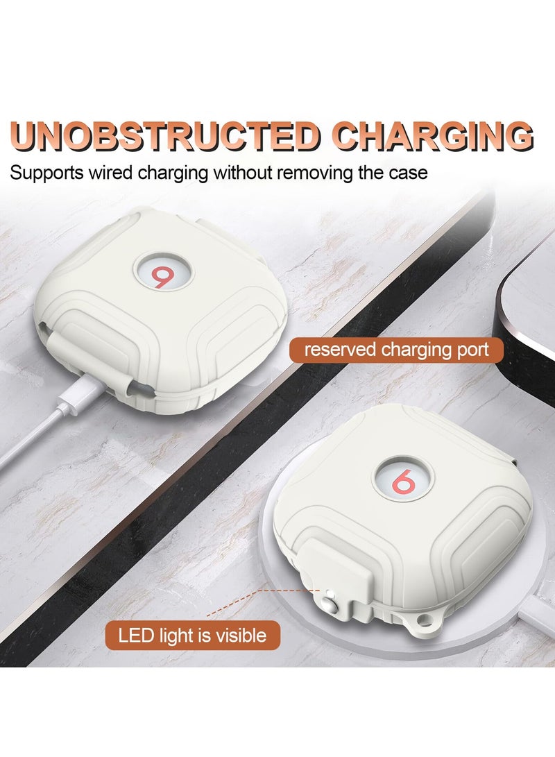 Shockproof Silicone Case for Beats Fit Pro 2021, Earbuds Armor with Anti-Lost Keychain (White) - Best Protection for Apple Beats Fit Pro - Image 5