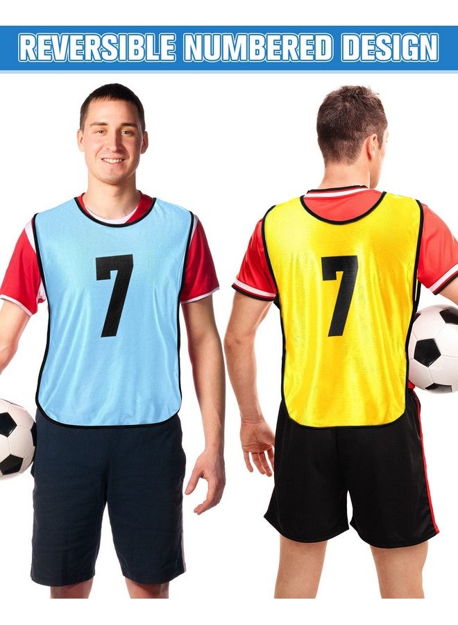 ياهيندا سترات تدريب كرة القدم من Yahenda مكونة من 24 قطعة مع بنسات مرقمة قابلة للعكس لفريق كرة القدم مع حزام للبالغين - Image 3