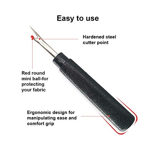 Aipker 2PCS Seam Rippers, Sharp Sewing Seam Thread Remover Stitch Unpicker with Ergonomic Handles for Needle Work Patterns and Sewing Clothes - Image 4