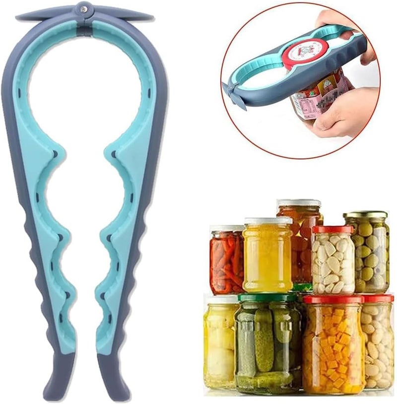 GZLT Bottle Opener for Arthritic Hand,Jar Opener for Old People, Children, Women, Those with Weak Hands,Multifunctional Kitchen Gadgets (04-Blue) - Image 3
