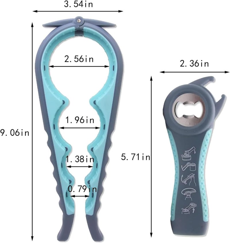 GZLT Bottle Opener for Arthritic Hand,Jar Opener for Old People, Children, Women, Those with Weak Hands,Multifunctional Kitchen Gadgets (04-Blue) - Image 2