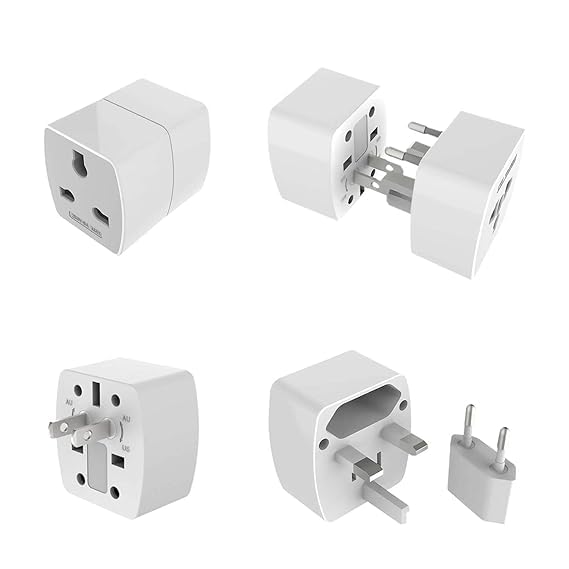 CARE CASE JTP Universal Adapter International All in 1 Worldwide Travel Adapter and Wall Charger 150 Countries with Multi Type Power Outlet Electrical Plug Compatible with MobileLaptopCamera White - Image 2