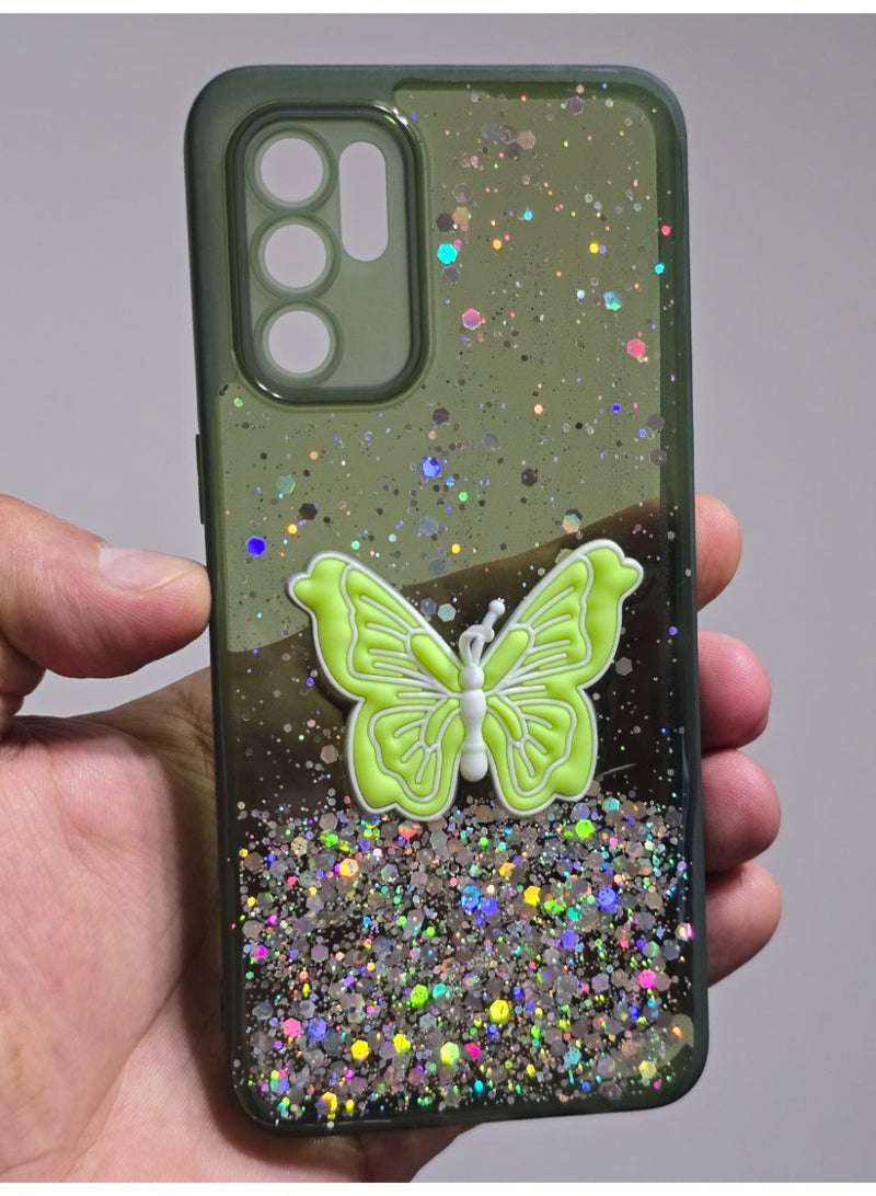 غطاء خلفي عليه فراشة متوافق مع هاتف اوبو رينو 6 4G - Image 1