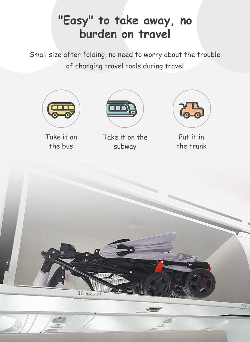 MaBaby Baby Toddlers Lightweight Strollers, Travel Stroller For Easy Fold, Single Stroller With Canopy - Image 5