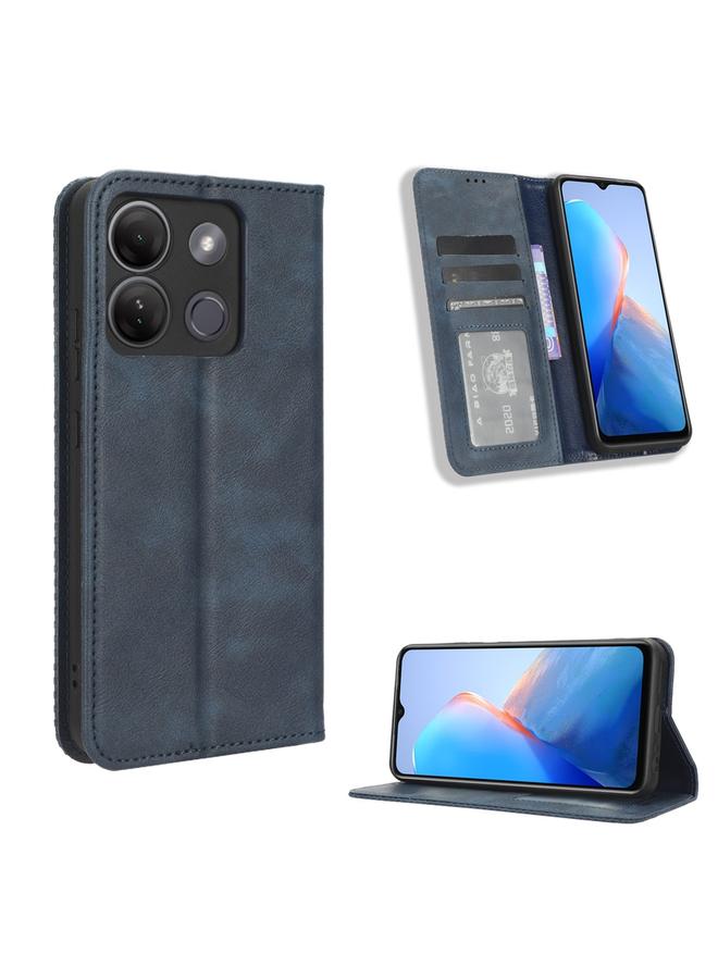 اس-توب جراب لهاتف Infinix Smart 7 HD X6516 مصنوع من الجلد بمشبك مغناطيسي بتصميم كلاسيكي - Image 1