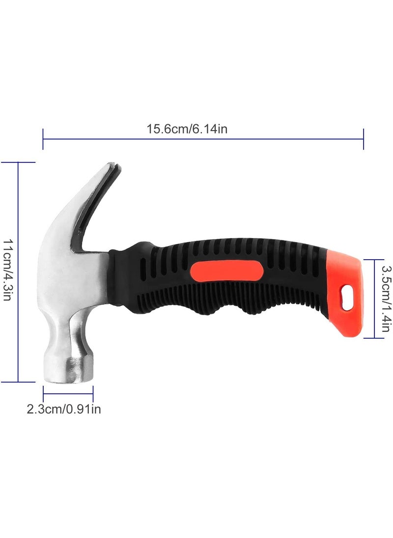 DLALA - Dlala Mini Portable Claw Hammer Carpentry Iron Hammer Small Claw Hammer Ergo Rubber Grip Handle Mini Hammer for Home Pack of 1 - Image 1