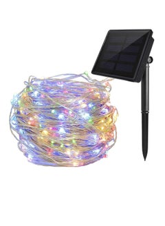 PAMEER 38ft 120 LEDs Solar Powered Fairy String Lights Strip for Christmas EID Ramadan Diwali Wedding Birthday Party Home Decoration Waterproof with 8 Modes Changing Button at Solar Panel Multicolor  - Image 1