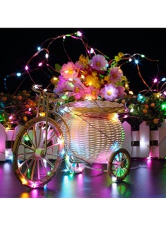 PAMEER 38ft 120 LEDs Solar Powered Fairy String Lights Strip for Christmas EID Ramadan Diwali Wedding Birthday Party Home Decoration Waterproof with 8 Modes Changing Button at Solar Panel Multicolor  - Image 2