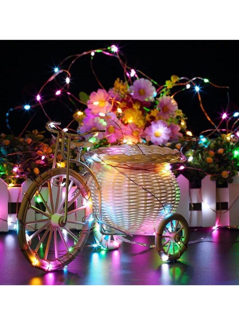 PAMEER - 38ft 120 LEDs Solar Powered Fairy String Lights Strip for Christmas EID Ramadan Diwali Wedding Birthday Party Home Decoration Waterproof with 8 Modes Changing Button at Solar Panel Multicolor - Image 1