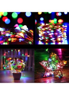 PAMEER 38ft 120 LEDs Solar Powered Fairy String Lights Strip for Christmas EID Ramadan Diwali Wedding Birthday Party Home Decoration Waterproof with 8 Modes Changing Button at Solar Panel Multicolor  - Image 4