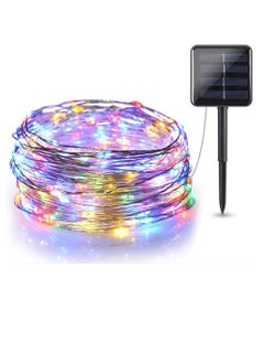 PAMEER 38ft 120 LEDs Solar Powered Fairy String Lights Strip for Christmas EID Ramadan Diwali Wedding Birthday Party Home Decoration Waterproof with 8 Modes Changing Button at Solar Panel Multicolor  - Image 5