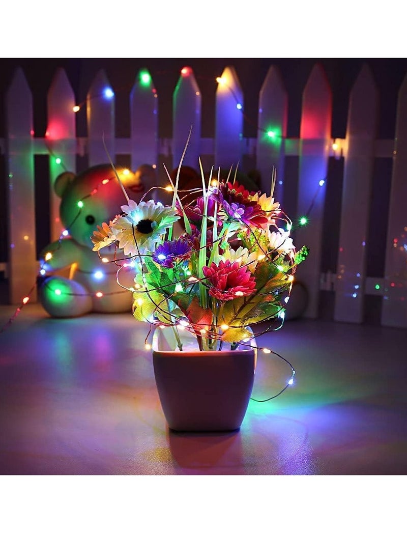 PAMEER - 38ft 120 LEDs Solar Powered Fairy String Lights Strip for Christmas EID Ramadan Diwali Wedding Birthday Party Home Decoration Waterproof with 8 Modes Changing Button at Solar Panel Multicolor - Image 1