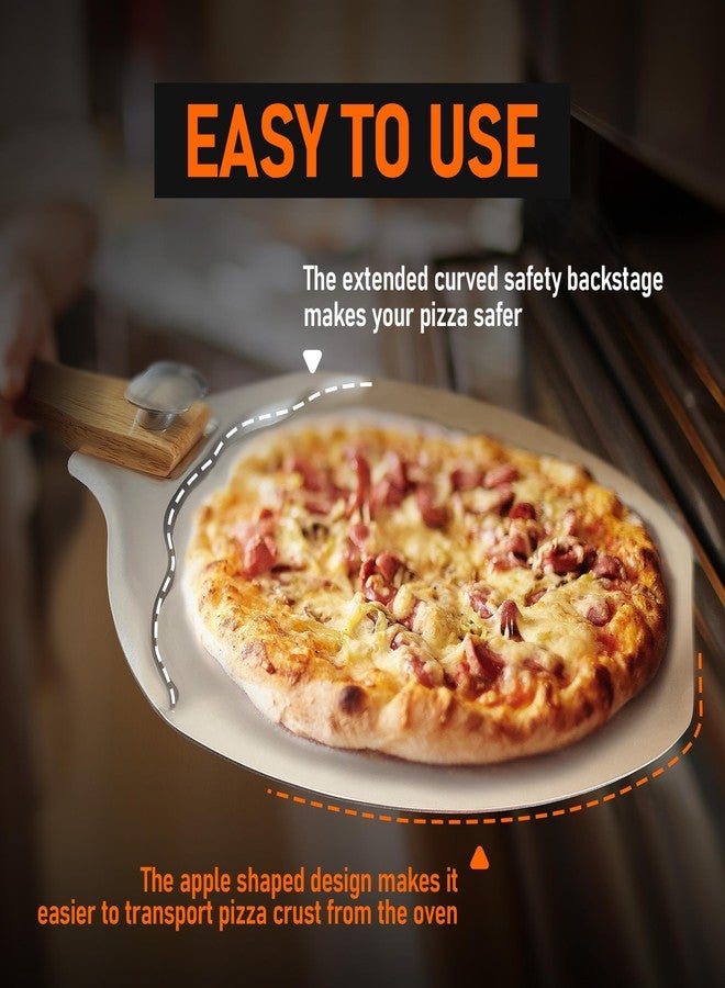 Sharmila ملعقة بيتزا ألومنيوم مقاس 12 بوصة، مجداف بيتزا مطور على شكل تفاحة بمقبض قابل للطي لسهولة التخزين، مجداف بيتزا احترافي من شارميلا لصنع البيتزا في المنزل - Image 5