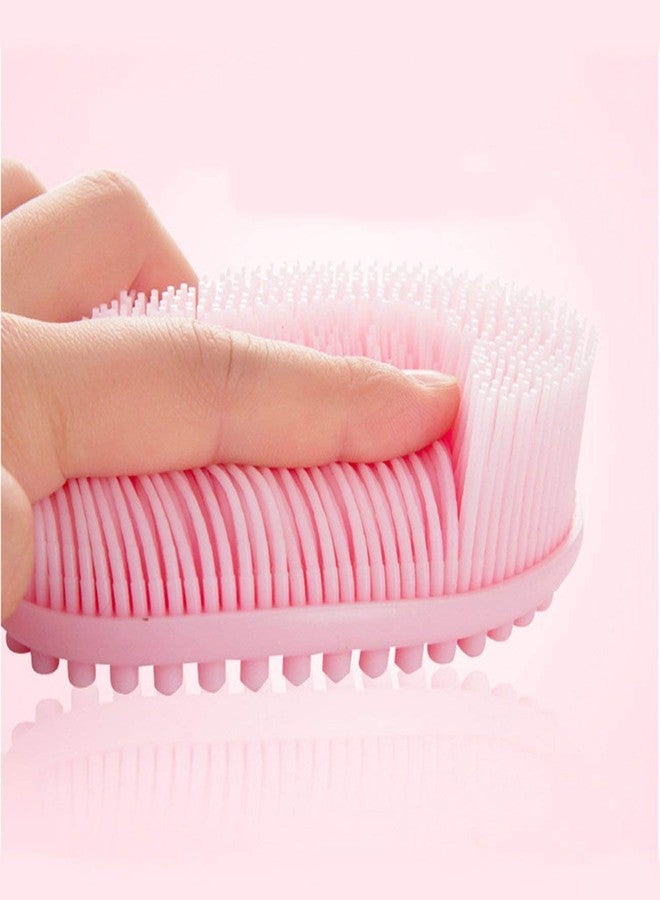 Bispy Silicone Body Scrubber Loofah - Soft Exfoliating Body Bath Shower Scrubber Loofah Brush for Sensitive Kids Women Men All Kinds of Skin (Color : Pink) - Image 3