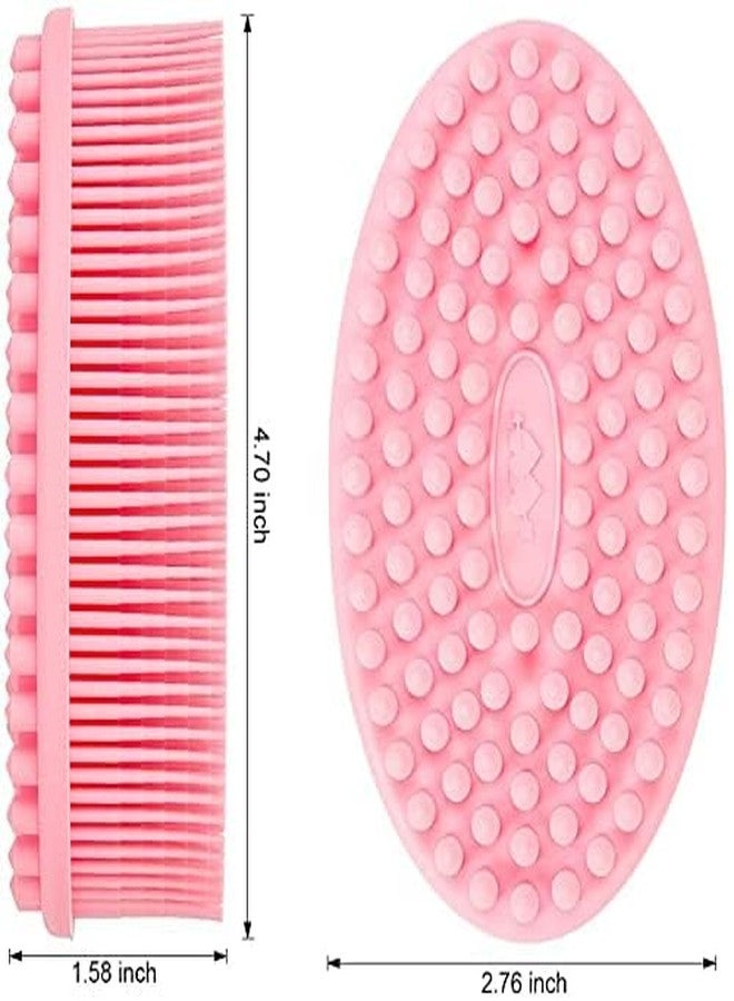 Bispy Silicone Body Scrubber Loofah - Soft Exfoliating Body Bath Shower Scrubber Loofah Brush for Sensitive Kids Women Men All Kinds of Skin (Color : Pink) - Image 2