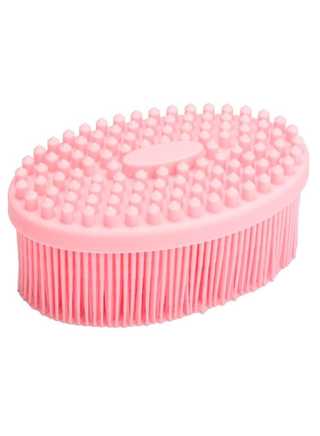 Bispy Silicone Body Scrubber Loofah - Soft Exfoliating Body Bath Shower Scrubber Loofah Brush for Sensitive Kids Women Men All Kinds of Skin (Color : Pink) - Image 1