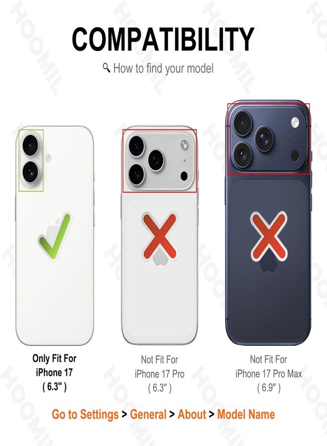 هوميل جراب HOOMIL لهاتف iPhone 17، جراب شفاف مقاوم للاصفرار، غطاء واقٍ مقاوم للصدمات - شفاف تمامًا - Image 2