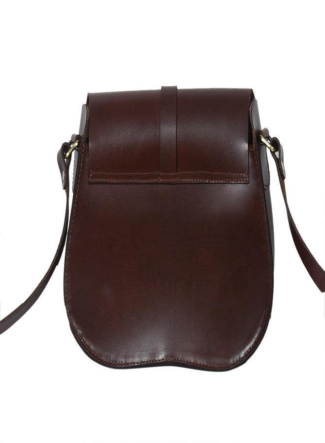 Celtic Classic Handmade Dark Brown Leather Saddle Crossbody Bag - Image 3