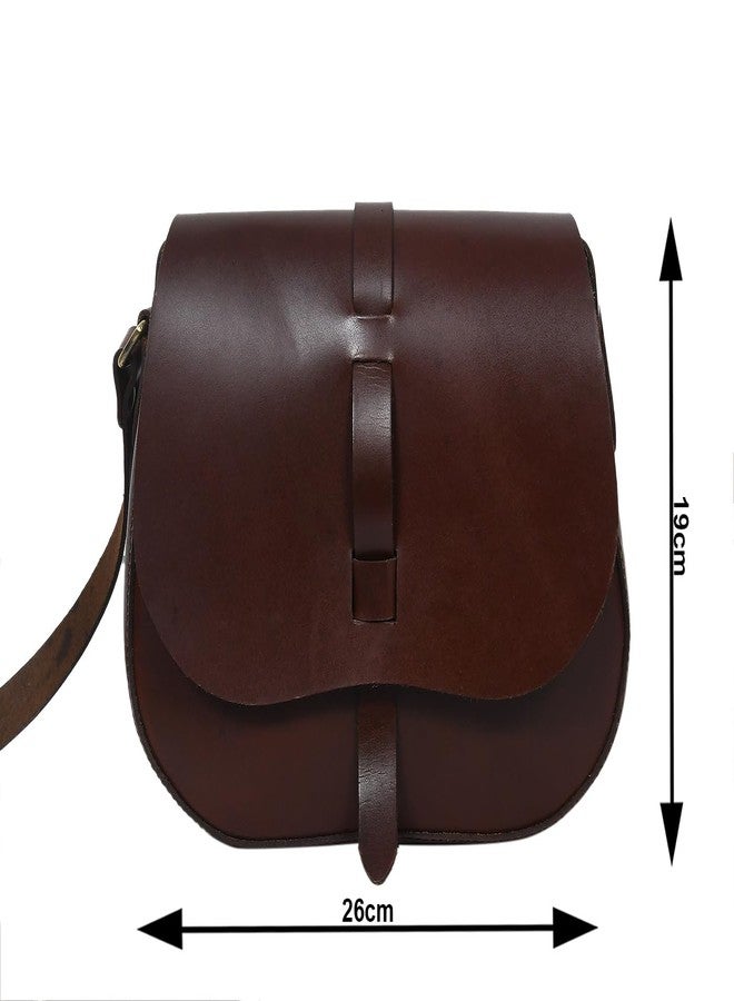 Celtic Classic Handmade Dark Brown Leather Saddle Crossbody Bag - Image 2