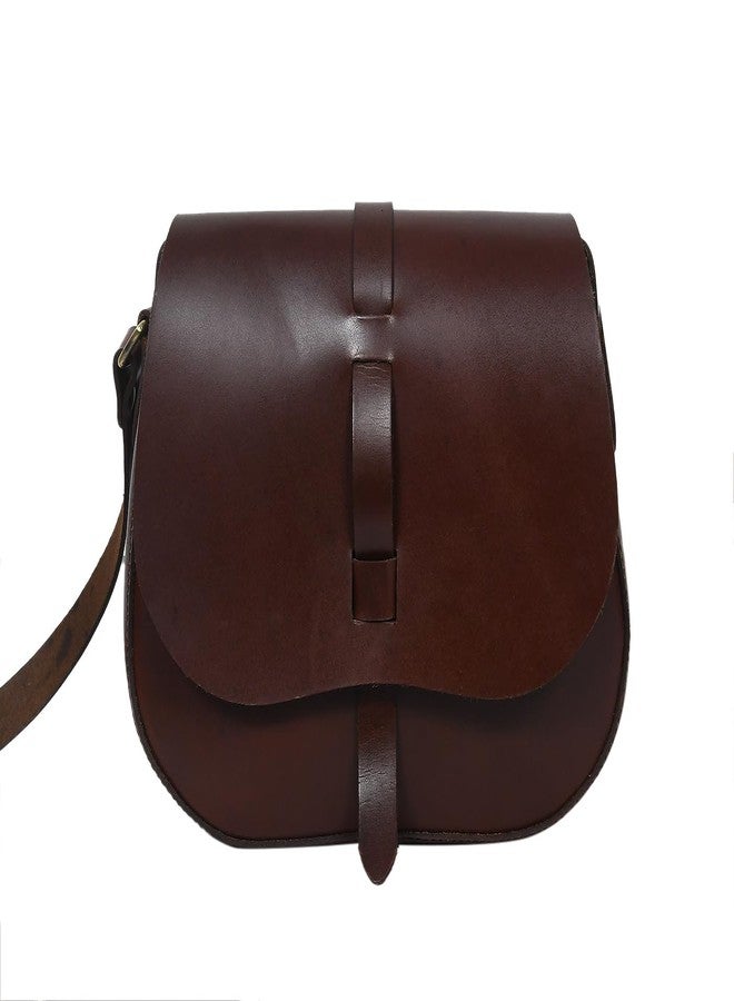 Celtic Classic Handmade Dark Brown Leather Saddle Crossbody Bag - Image 5