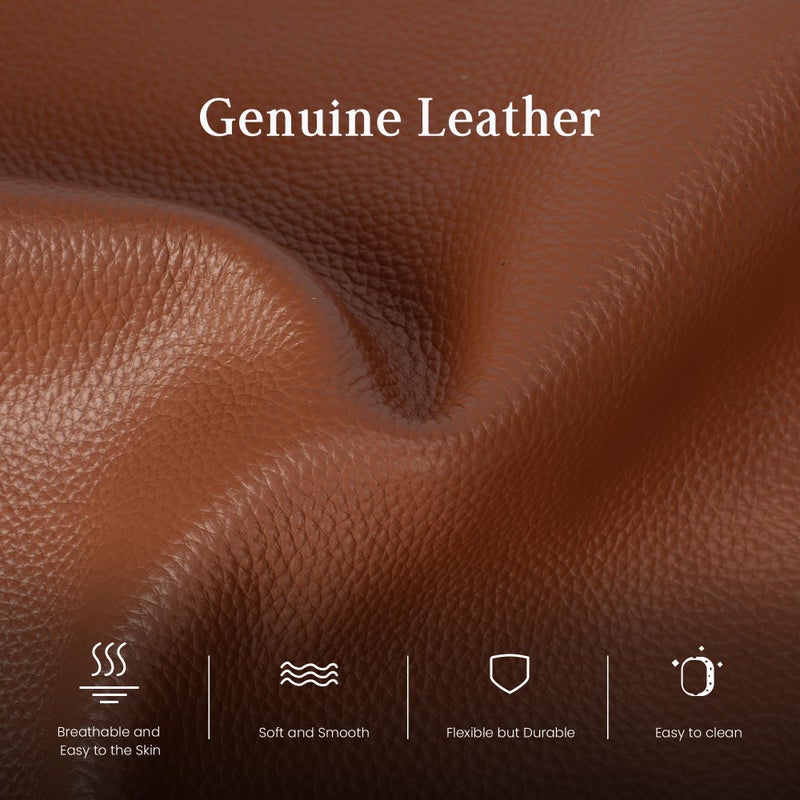 befen Womens Genuine Leather Purse and Handbags, Crossbody Shoulder Bags for Women, Small Satchel Tote Bag with Zipper Cognac Brown - Image 3