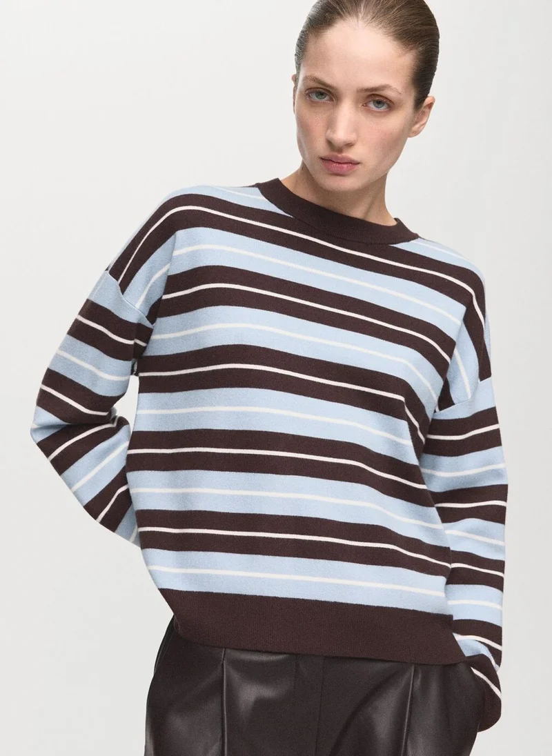 MANGO Oversized striped sweater