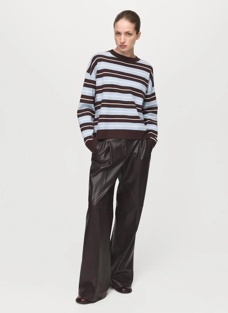 مانجو كنزة مخططة واسعة