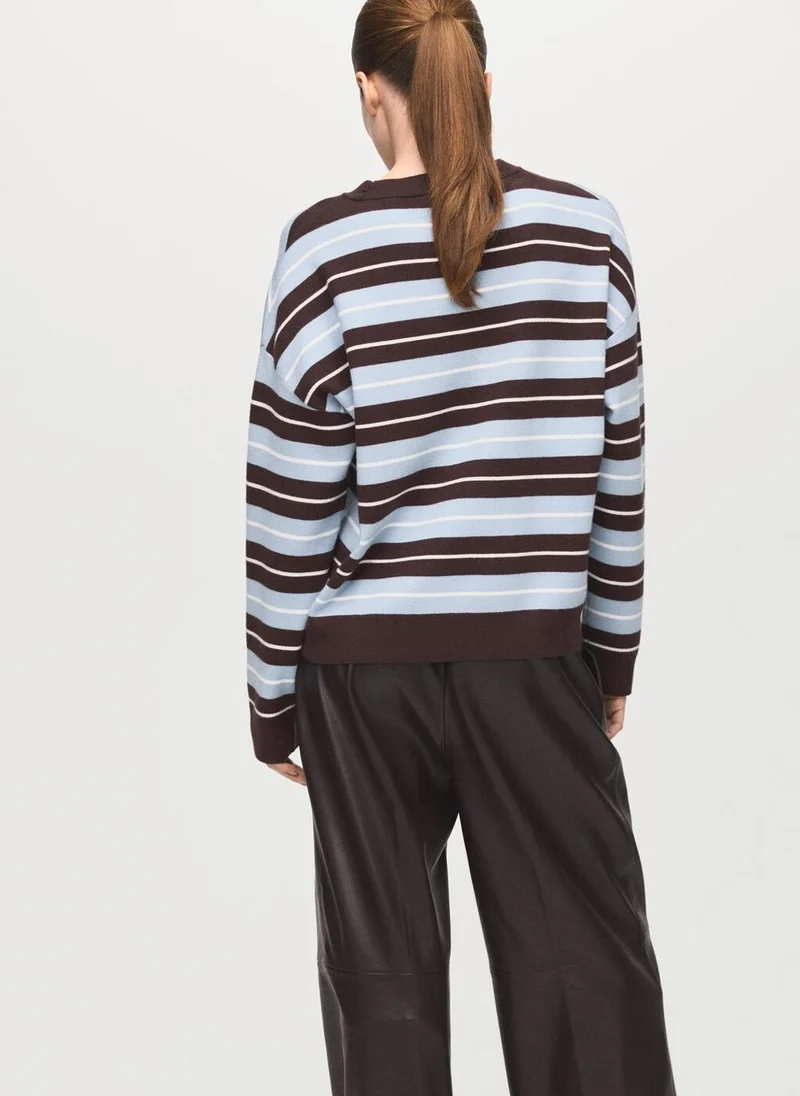 MANGO Oversized striped sweater