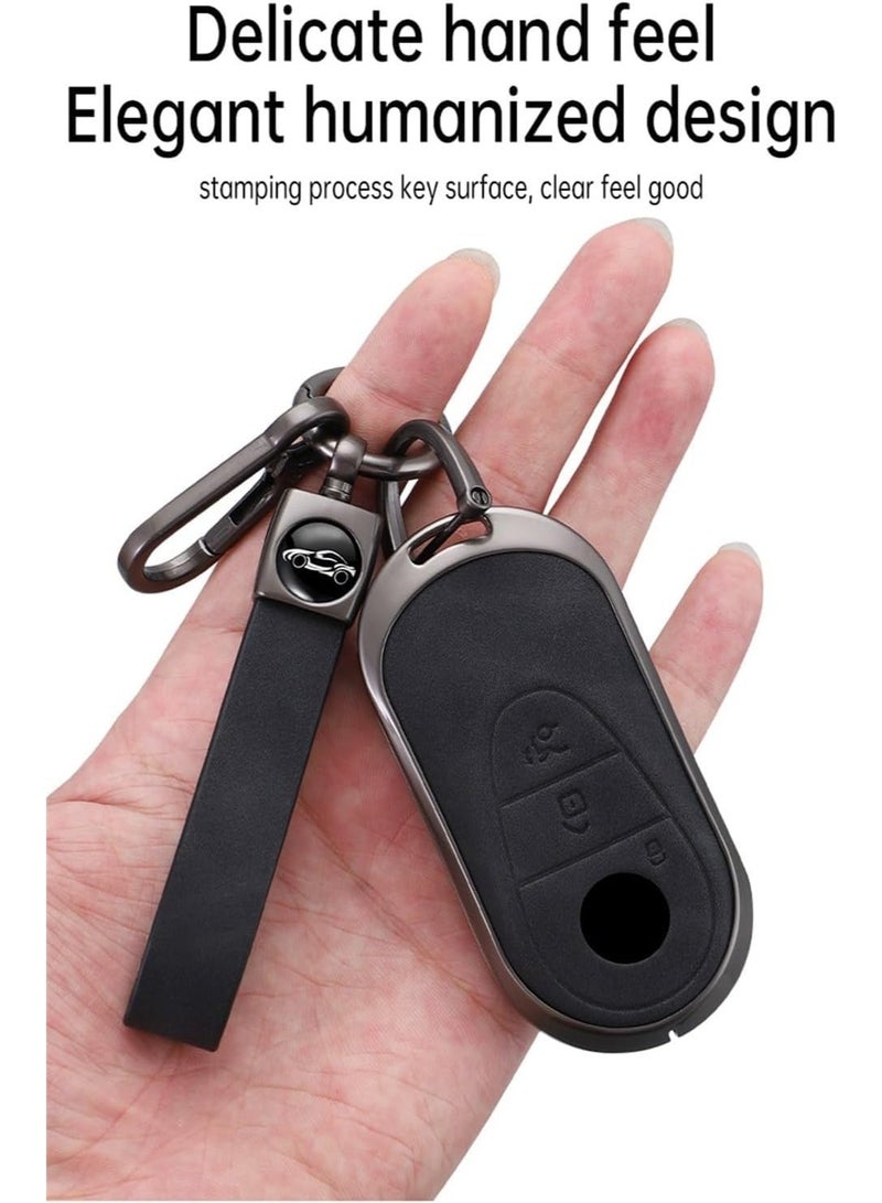 NOSKIN 3 Buttons Remote Key Fob Cover with Keychain Compatible with Mercedes Benz 2020-2024 C E S M CLS CLK G Class, SL Class 2022 Smart Key Shell Case Key Protection Cover Car (Black) - Image 1