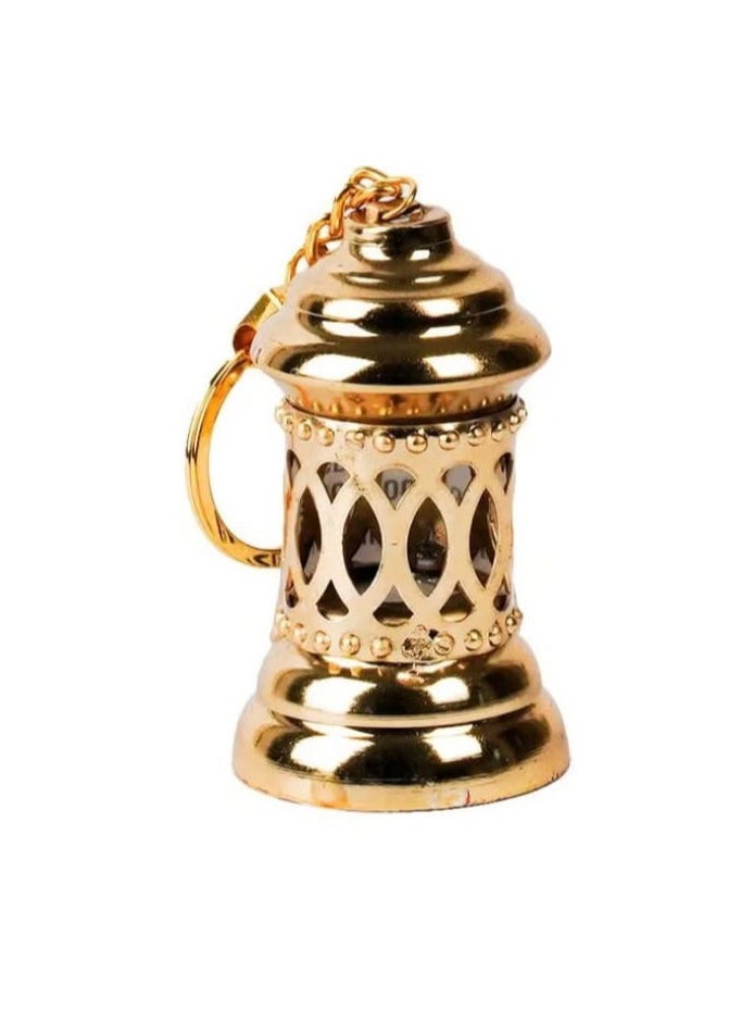Generic - Golden Ramadan lantern keychain medal, different shapes, gold metal, number 1, with lighting. - Image 1