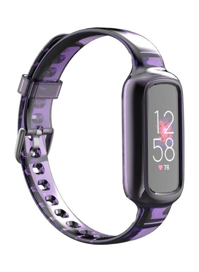 NIBEMINENT For Fitbit Luxe Integrated Replacement Strap Watchband Purple - Image 1