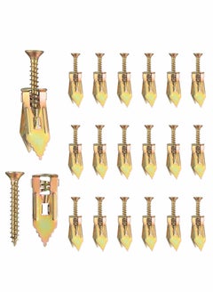 Y&D 30mm Knock-in Gypsum Board Expansion Screw, Ceiling Fixed Butterfly Plug Self-tapping Drywall Hollow Wall Anchors with Self Drilling Screws, 20 pcs  - Image 1