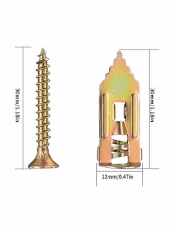 Y&D 30mm Knock-in Gypsum Board Expansion Screw, Ceiling Fixed Butterfly Plug Self-tapping Drywall Hollow Wall Anchors with Self Drilling Screws, 20 pcs  - Image 5