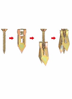 Y&D 30mm Knock-in Gypsum Board Expansion Screw, Ceiling Fixed Butterfly Plug Self-tapping Drywall Hollow Wall Anchors with Self Drilling Screws, 20 pcs  - Image 3