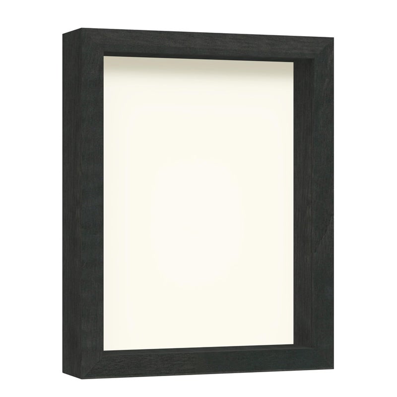 FrameWorks 8.5x11 Driftwood Wooden Shadow Box Frame - Soft Felt Back  Tempered Glass  and Included Elegant White Ball Push Pins - Image 2