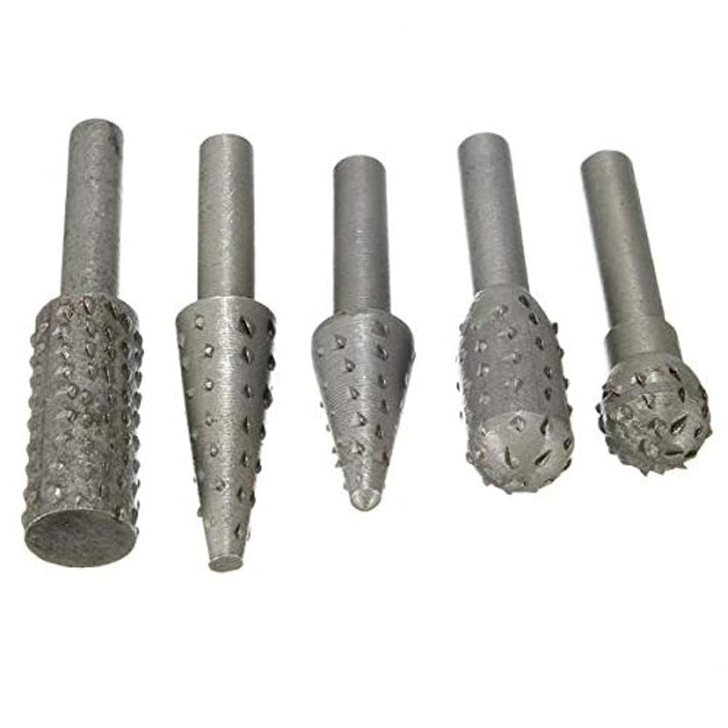 MySouqEg | 5 Piece Rotary Rasp Bit Set, Shank Carving File for Wood and Plastic, Mini Drill Taladro 6mm - (07-6-2) - Image 1