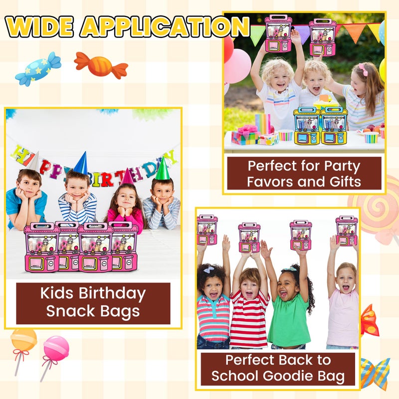 Muitcdo 30 PCS Large Gift Goodie Bags with Handle and Stand-up Bottom, Party Favor Bags for Girl, Students Back to School Treat Bag, Cute Snack Candy Box for Birthday, Classroom (Pink) - Image 3