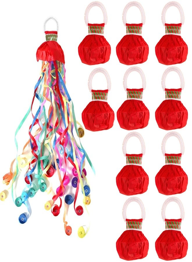 SquEqu 10 Pack Hand Throw Streamers Colorful Streamer Poppers No Mess Confetti Popper No Mess Streamers Cracker Easy Clean Up Paper Poppers for Engagement Wedding Birthday Party Celebration Graduation - Image 1