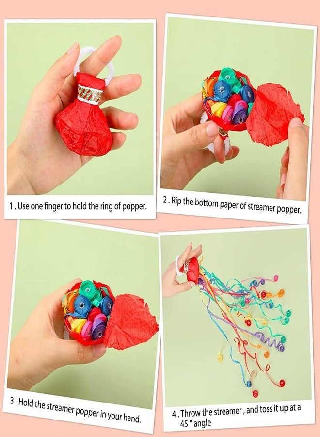SquEqu 10 Pack Hand Throw Streamers Colorful Streamer Poppers No Mess Confetti Popper No Mess Streamers Cracker Easy Clean Up Paper Poppers for Engagement Wedding Birthday Party Celebration Graduation - Image 3
