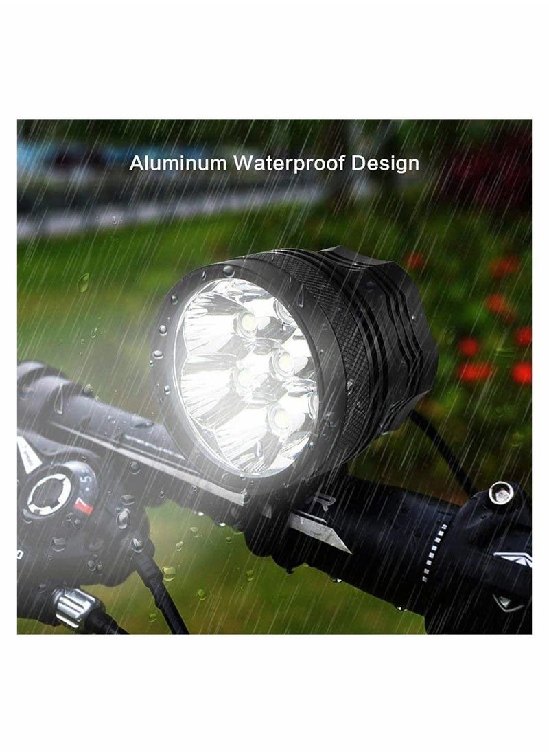 SYOSI - 10000LM 7x Cree XML T6 LED MTB Mountain Bike Bicycle Light Headlight Headlamp Torch USB Rechargeable 18650 Battery 8.4V 8000mAh - Image 1