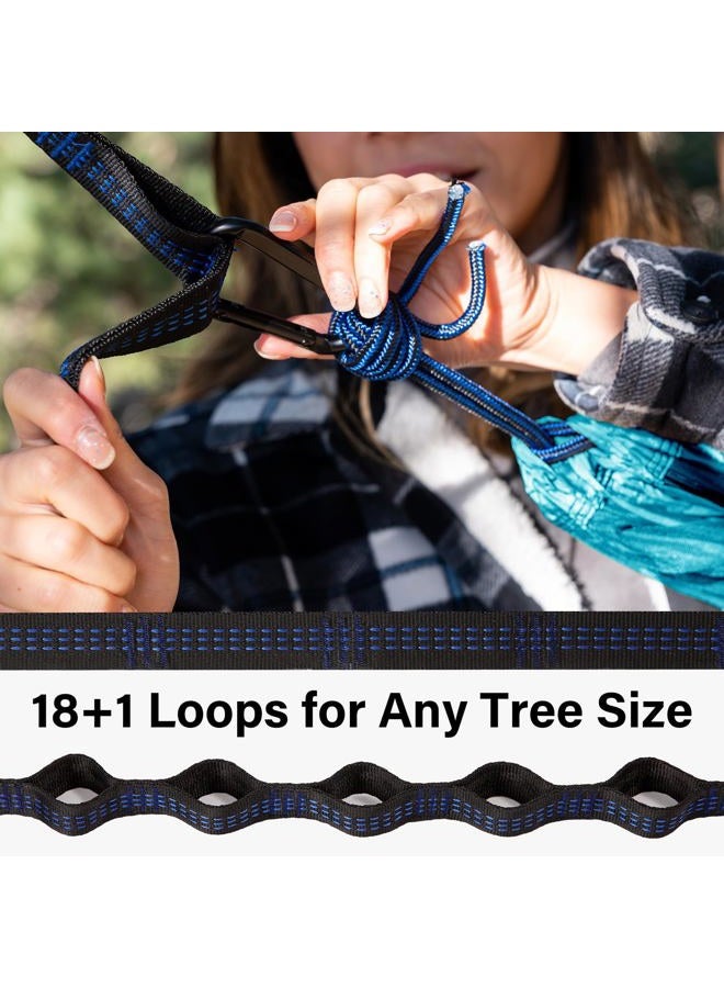 Kootek Camping Hammock Portable Indoor Outdoor Tree Hammock with 2 Hanging Straps, Lightweight Nylon Parachute Hammocks for Backpacking, Travel, Beach, Backyard, Hiking (Sky Blue/Grey, L) - Image 5