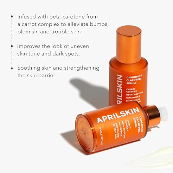 APRILSKIN Carrotene Clarifying Facial Serum | Vegan, Non-comedogenic | Blemish Clear, Dark Spot Corrector | Korea Skincare | Oily Skin, Sensitive Skin, Bumpy Skin | 1.25 fl.oz - Image 3