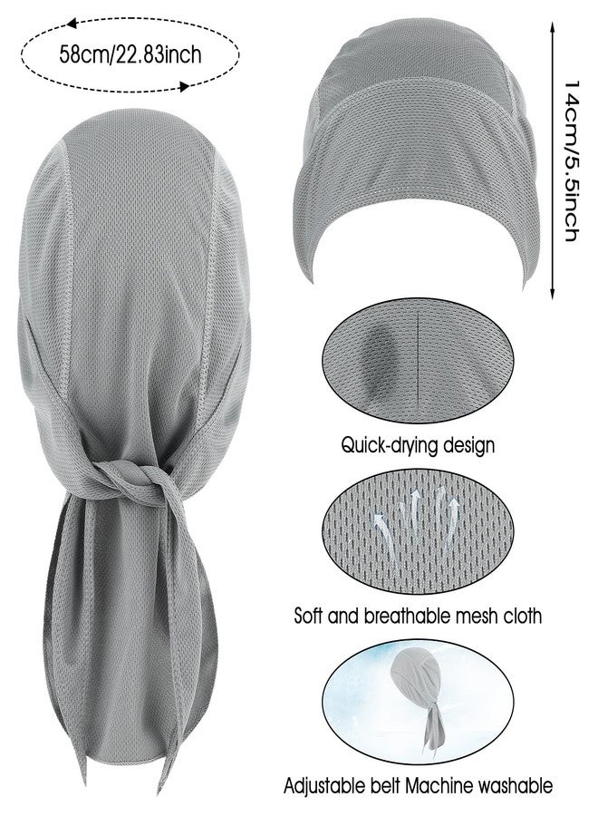 Prasacco 2 Pcs Doo Rags Bandanas Skull Caps Head Wrap Sweat Rags Durags for Men Women Gym Beanie for Cycling Motorcycle (Solid Color) - Image 2