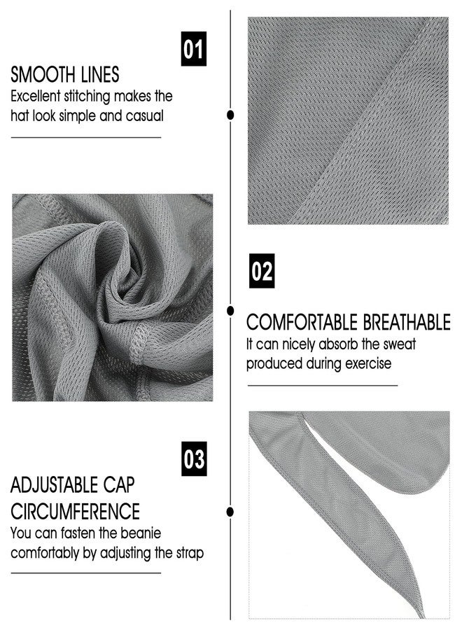 Prasacco 2 Pcs Doo Rags Bandanas Skull Caps Head Wrap Sweat Rags Durags for Men Women Gym Beanie for Cycling Motorcycle (Solid Color) - Image 3