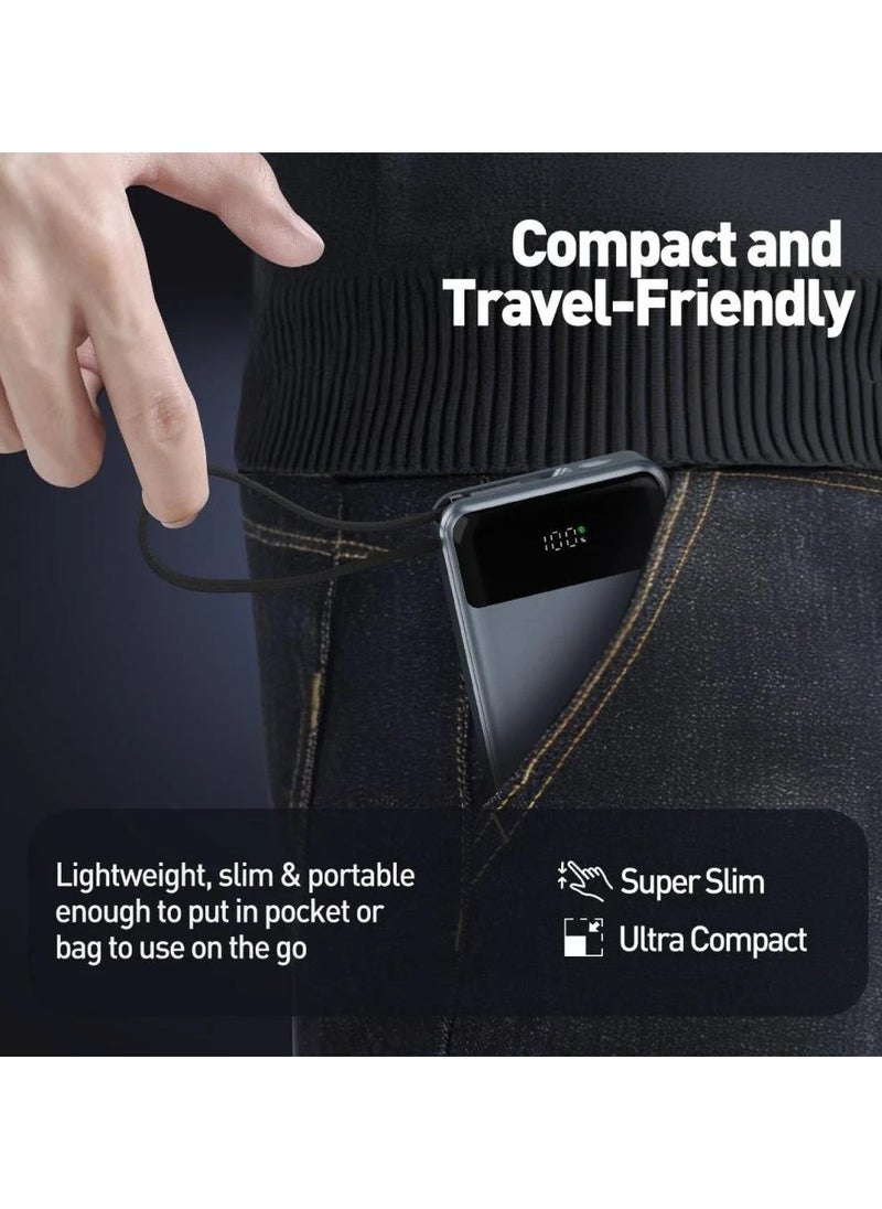 JODA - JODA Power Bank - 20000mAh Battery with 65W Fast Charging, Type-C Port & Built-in Cable, Ideal for Travel and Everyday Use. - Image 1