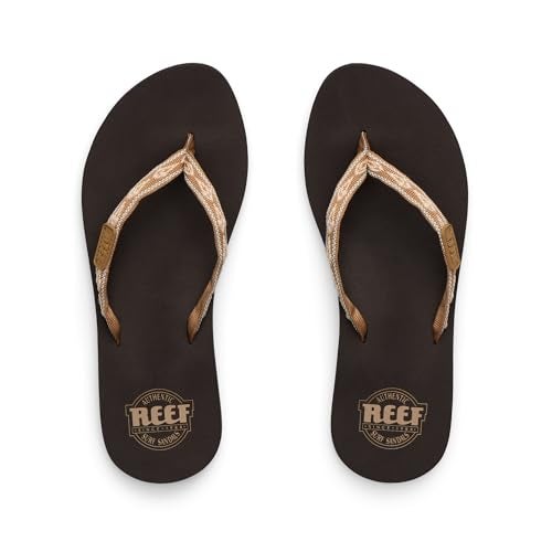Reef Ginger Womens Beach Flip Flop, Soft Woven Strap Made From 100% Recycled PET, Brown/Peach, 6 - Image 5