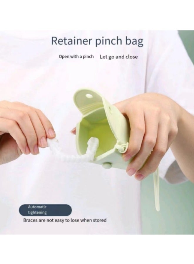 Generic Silicone Denture Storage Bag Dentures Portable Storage Box Denture Storage Bag Green  - Image 2