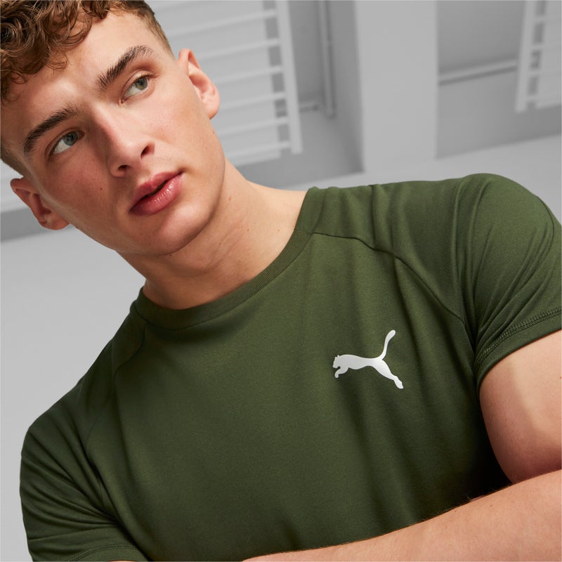 PUMA EVOSTRIPE Mens Green T-shirt - Image 4