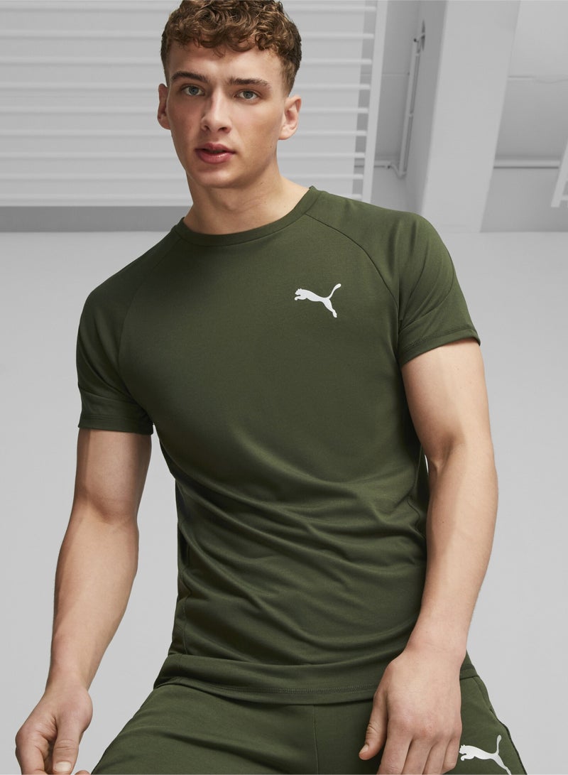 PUMA EVOSTRIPE Mens Green T-shirt - Image 1